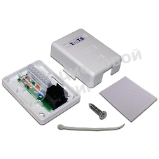 Настенная розетка, 1 порт RJ-45 категории 6, UTP, белая