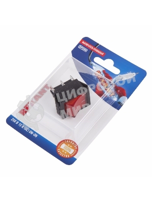 Выключатель клавишный Rexant 250V 15А (6с) ON-ON красный с подсветкой (RWB-506, SC-767) (в упак. 1 шт.)