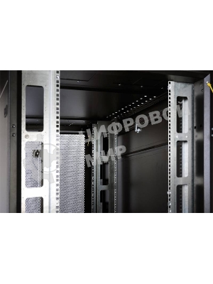 Шкаф серверный ПРОФ напольный 42U (800x1000) дверь перфор., задние двойные перфор., черный, в сборе