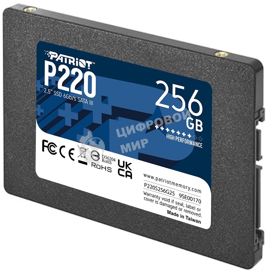 Накопитель SSD Patriot P220, 256Gb, SATA-III, 2.5