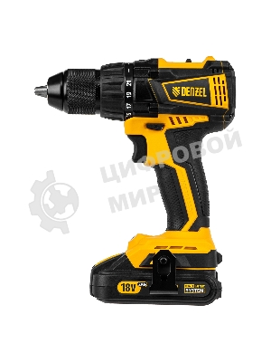 Дрель-шуруповерт Denzel BLDL-IB-18-02, 18 В, 2 Ач, 65 Нм, бесщеточный