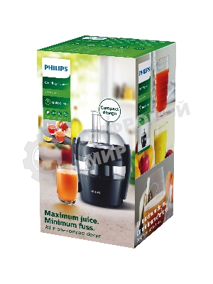 Соковыжималка Philips HR1832/00 черный, центробежная, 500 Вт, 500 мл, механическое