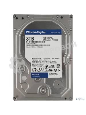 Жесткий диск WD SATA-III 8Tb WD80EAAZ Desktop Blue (5640rpm) 256Mb 3.5