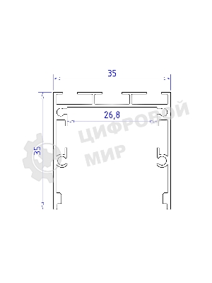 Алюминиевый профиль Ambrella light GP2550AL серебро 2000*35*35