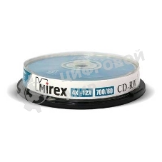 Диск CD-RW Mirex 700 Mb, 12х, Cake Box (10), (10/300)