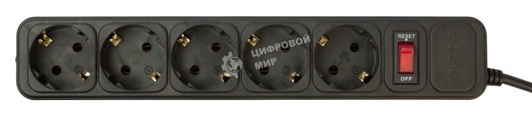 Сетевой фильтр PC Pet AP01006-3-BK 3 м, 5 розеток, черный
