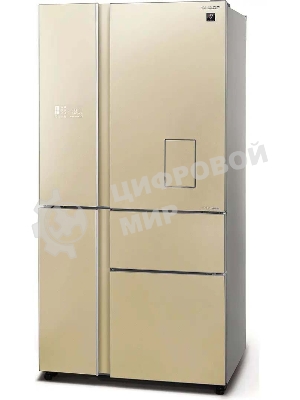 Холодильник Sharp SJWX99ACH бежевый четырехкамерный 423/227л морозилка снизу, No Frost, Side by Side