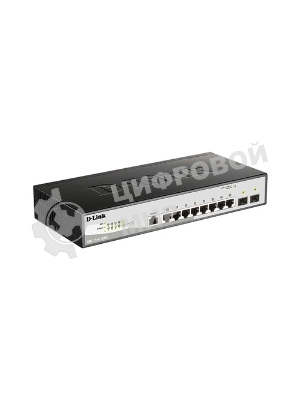 Коммутатор D-Link DGS-1210-10P/ME/B1A, 8×1 Гбит/с + 2×1 Гбит/с SFP, управляемый