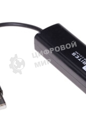 Адаптер USB Ethernet Кабель-адаптер USB2.0 -> RJ45 10/100 Мбит/с, 10см. 5bites UA2-45-02BK