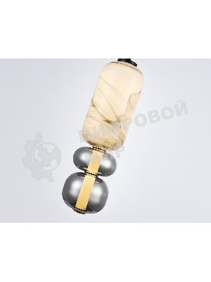 Подвесной светодиодный светильник Ambrella light LH11033 BK/MG/SM черный/мраморно-серый/дымчатый 18W 3000K D150*1900