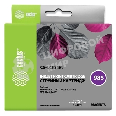 Картридж струйный Cactus CS-LC985M пурпурный (15 мл) для Brother DCPJ315W/DCPJ515W/MFCJ265W