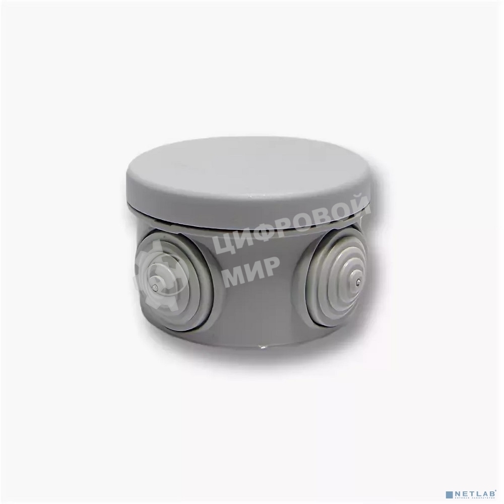 Рувинил 67010 Тусо.Коробка расп. для о/п, D = 60 мм, Н = 40 мм, 4 ввода, IP55 (св.-серая)