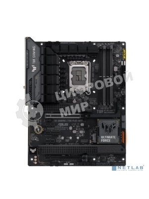Материнская плата ASUS TUF GAMING Z790-PLUS WIFI, LGA 1700, Intel Z790, 4xDDR5, 4xSATA, 4xM.2, 1xPCIe 5.0 x16, 1xPCIe 4.0 x4, 2xUSB-A 3.2 Gen 2, 4xUSB-A 3.2 Gen 1, 1xUSB-C 3.2 Gen 2, 1xUSB-C 3.2 Gen 2x2, 1x2.5Gb LAN, 5x3.5 мм, 7.1, Standard-ATX