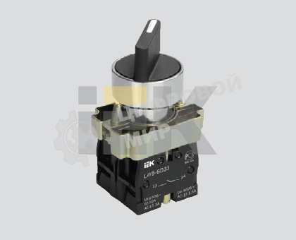 Переключатель LAY5-BJ33 на 3 полож. черный I-O-II дл. ручка ИЭК BSW70-BJ-3-K02