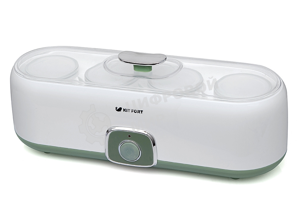 Йогуртница Kitfort KT-2006 20Вт 4б. 180 мл белый/зеленый