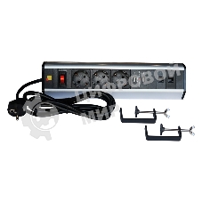 Блок розеток: 3 эл. модуля, 2 USB модуля, 2 порта кат.6