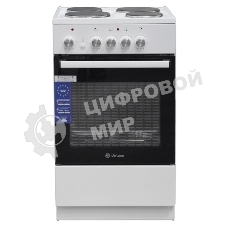 Плита электрическая De Luxe 5004.18э белый, конфорок 4 шт, духовка 43 л, 50 см x 85 см x 50 см