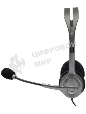 Гарнитура Logitech H110 серебристый, проводная, 3.5 мм