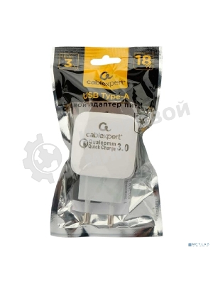 Сетевое зарядное устройство Cablexpert MP3A-PC-40 18Вт, 3А, QC3.0, 1xUSB,,черный, пакет