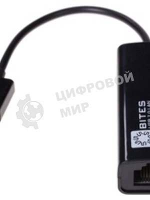Адаптер USB Ethernet Кабель-адаптер USB2.0 -> RJ45 10/100 Мбит/с, 10см. 5bites UA2-45-02BK