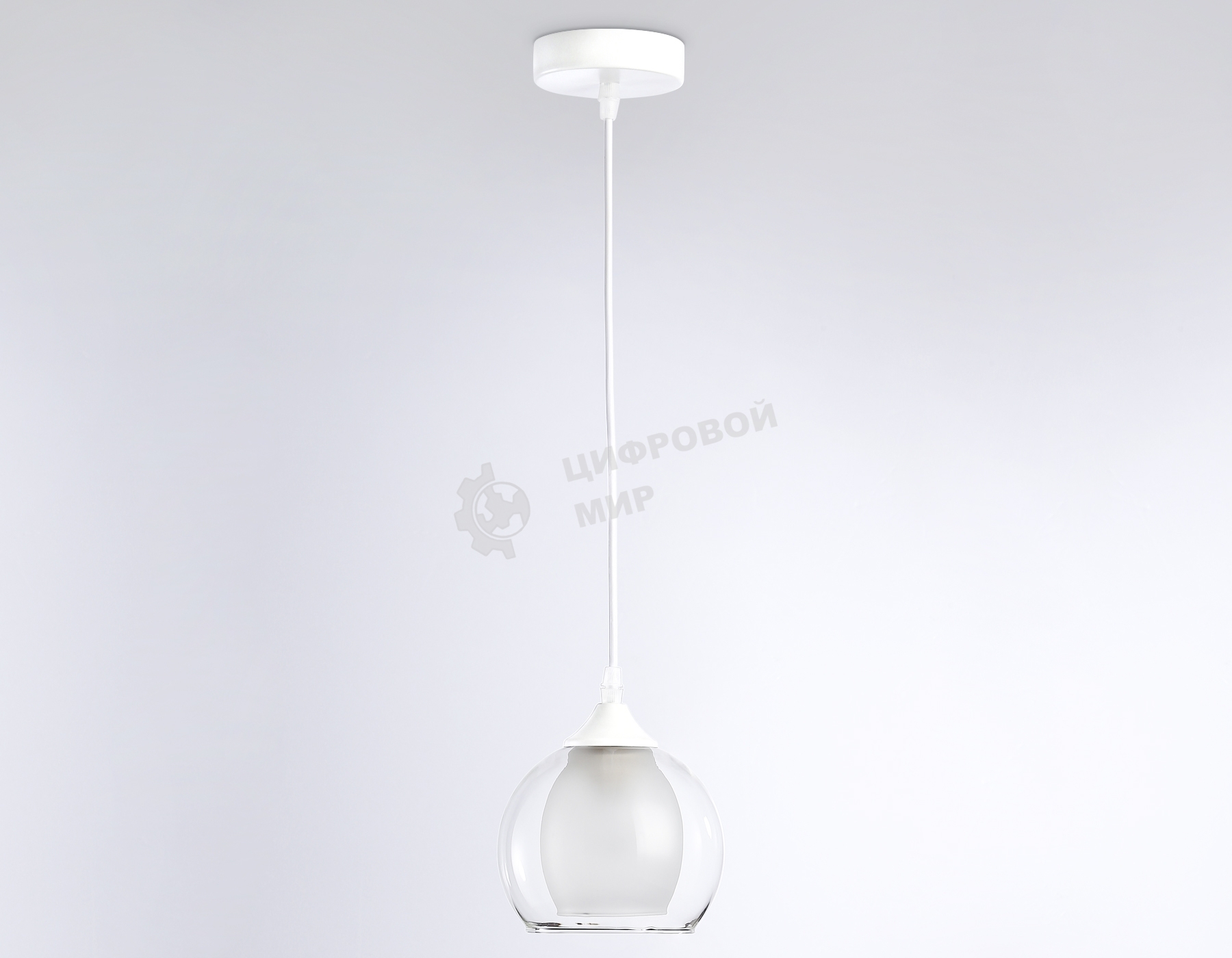 Светильник Ambrella light TR3538 WH/CL/FR белый/прозрачный/белый матовый E27 max 40W D130*800