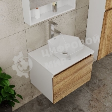 Комплект для ванной, 4 предмета (тумба Bau Dream 60 + раковина на столешницу BAU 40х40, белая + смеситель Hotel Still, выпуск клик-клак, хром)