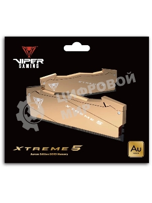 Оперативная память Patriot Viper Xtreme 5 Aurum, DDR5, 32GB (2x16GB), 8000 MHz, CL38, с радиатором, золотистый