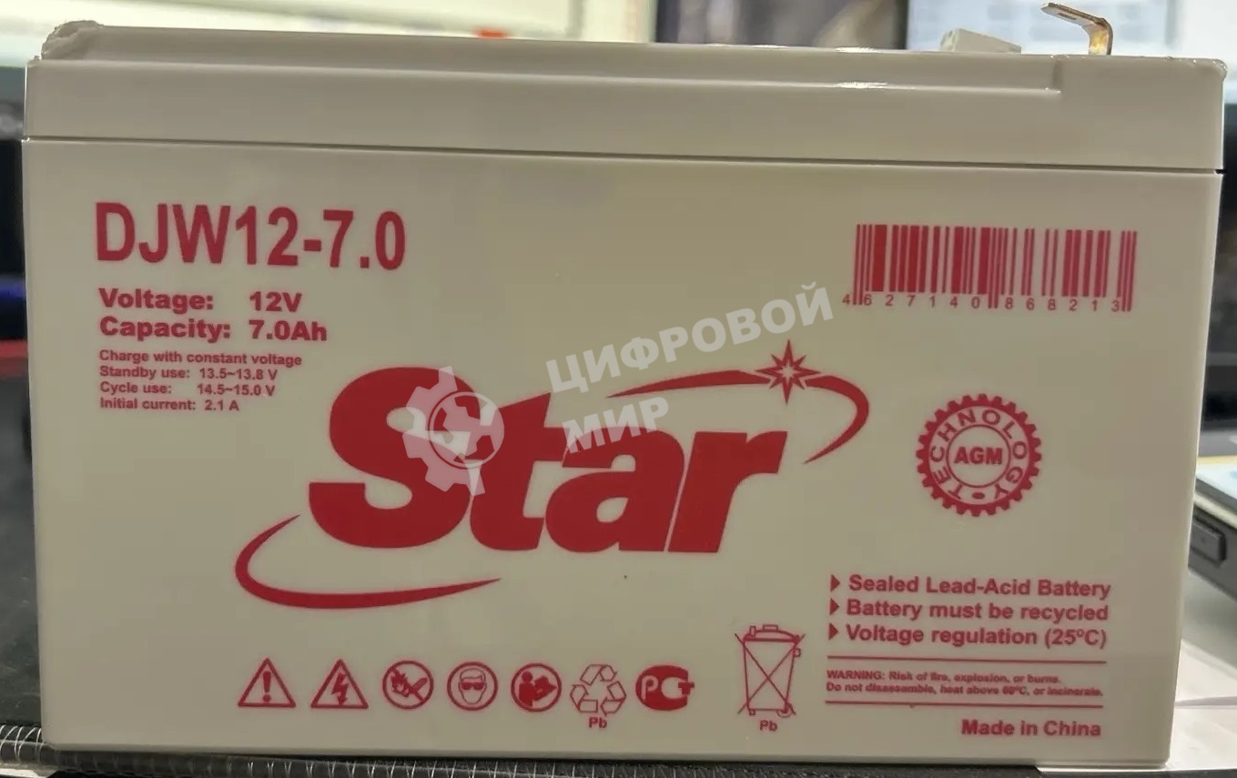 (Поврежденный товар) Батарея для ИБП STAR/Leoch DJW12-7.0 (12V 7Ah) [Cм.описание!]
