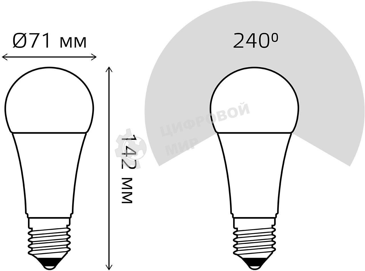 Лампа светодиодная Gauss LED Elementary A67 30W E27 2390lm 6500K 1/10/50 0