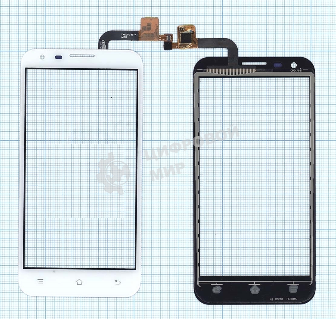 Сенсорное стекло (тачскрин) для Fly IQ454 EVO Tech 1, белое
