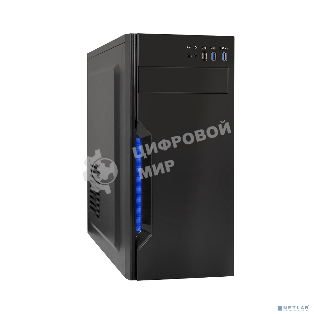 Компьютерный корпус ExeGate XP-333U черный, Miditower ATX, (XP450, Black,120мм), 1*USB+2*USB 3.0, Audio