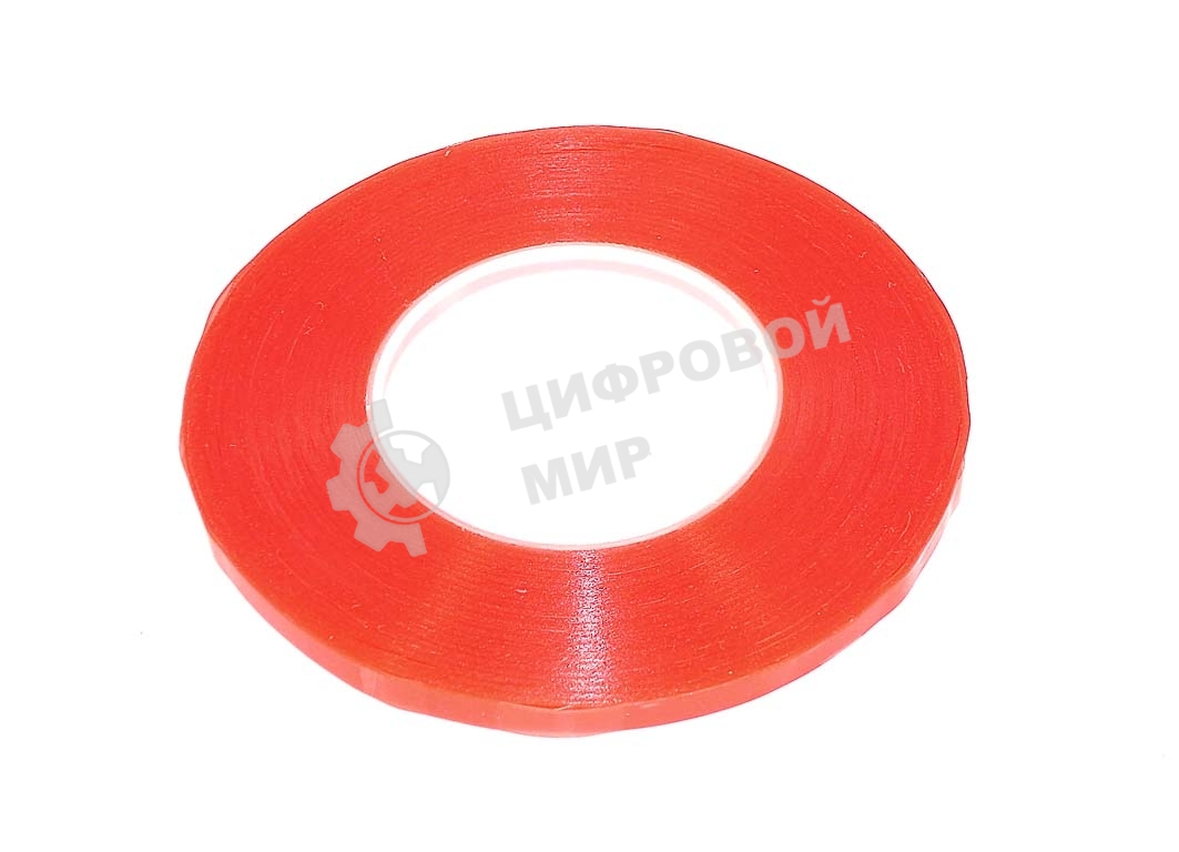 Скотч двусторонний прозрачный 3M с красной защитной лентой ширина 3мм 50м