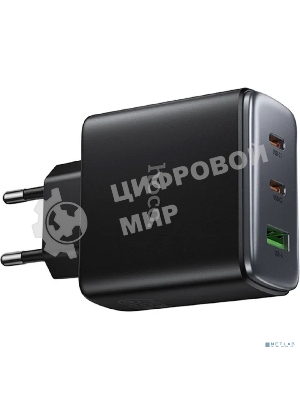 Зарядное устройство Hoco 65Вт, 3.25А, QC3.0/PD, 1xUSB, 2xType-C, C160A, черный, коробка