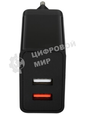 Автомобильное зарядное устройство Qumo Energy light (Charger 0034), 2USB, 2А, черный