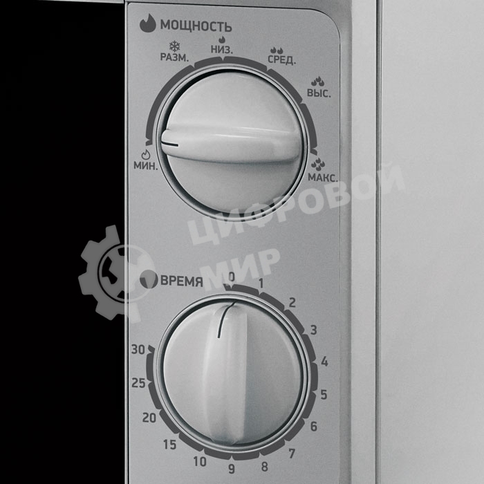 Микроволновая печь BBK 20MWS-707M/S серебро, 20 л, 700 Вт, переключатели - поворотный механизм