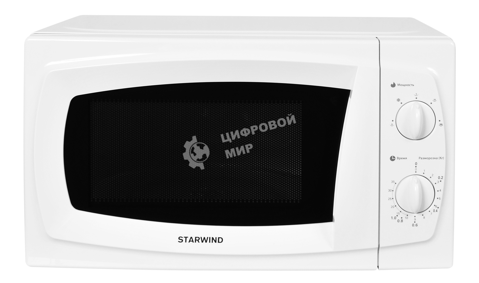 Микроволновая печь Starwind SWM5520 белый, 20 л, 700 Вт, переключатели - поворотный механизм