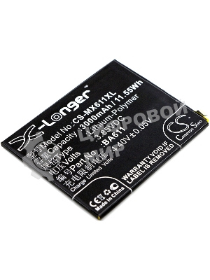 Аккумулятор CameronSino CS-MX611XL BA611 для MeiZu M5, Meilan M53.85V, 3000mAh, 11.55Wh