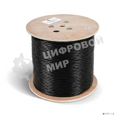 Кабель витая пара Cabeus, FR-PVC, F/UTP, кат. 5е, проводник Ø 0,5мм, 305м, барабан, тип прокладки: универсальный, цвет: черный