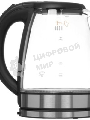 Чайник электрический Scarlett SC-EK27G36 1.8л. 1800Вт черный (корпус: стекло)