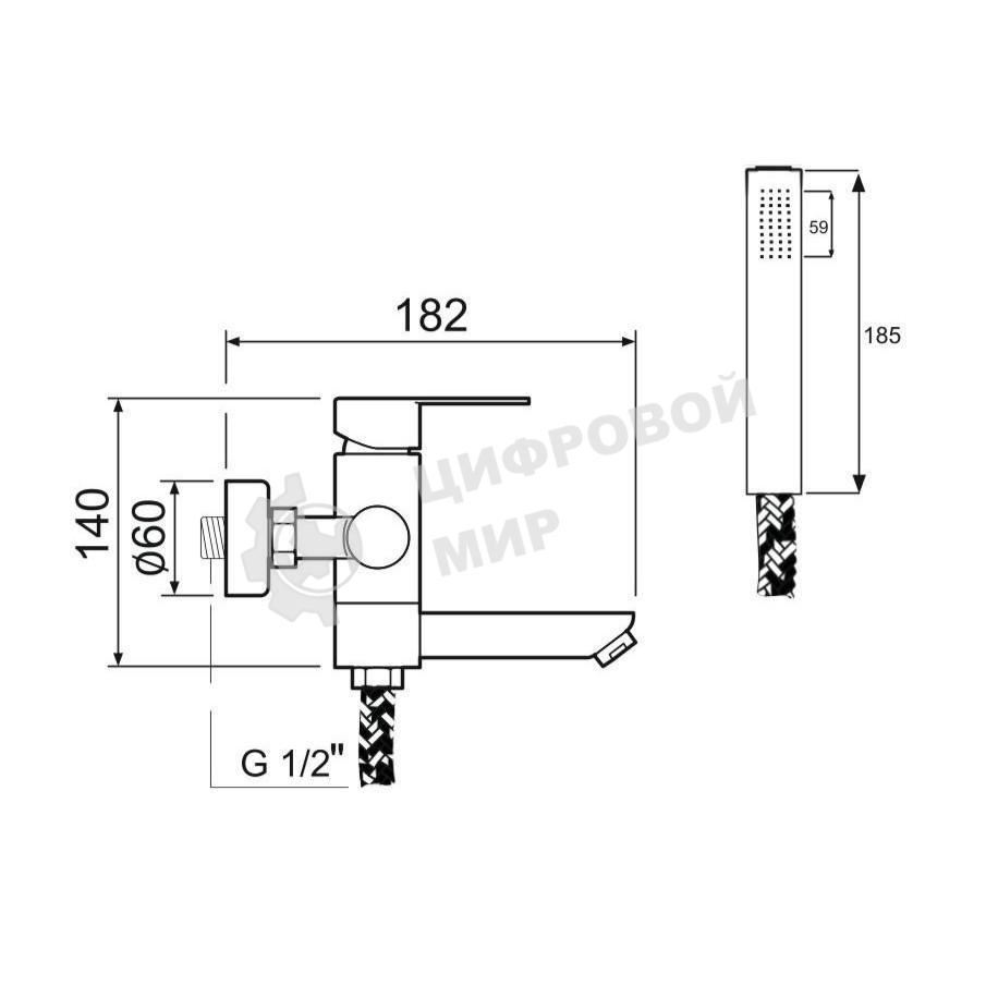 SUS124-009E Смеситель для ванны, ø35