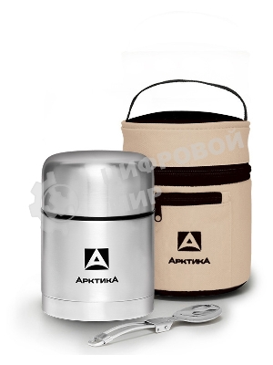 Термос Арктика, 301-500А, супер широкое горло, 0,5 л, для супа и еды в чехле, холод/тепло 12 ч