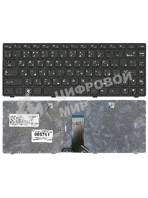 Клавиатура для ноутбука Lenovo G480 черная с черной рамкой