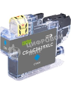 Картридж струйный Cactus CS-LC3619XLC голубой (18.4 мл) для Brother MFC-J2330DW/J2730DW/J3530DW/J3930DW
