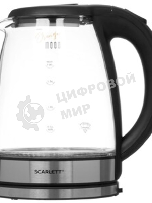 Чайник электрический Scarlett SC-EK27G36 1.8л. 1800Вт черный (корпус: стекло)