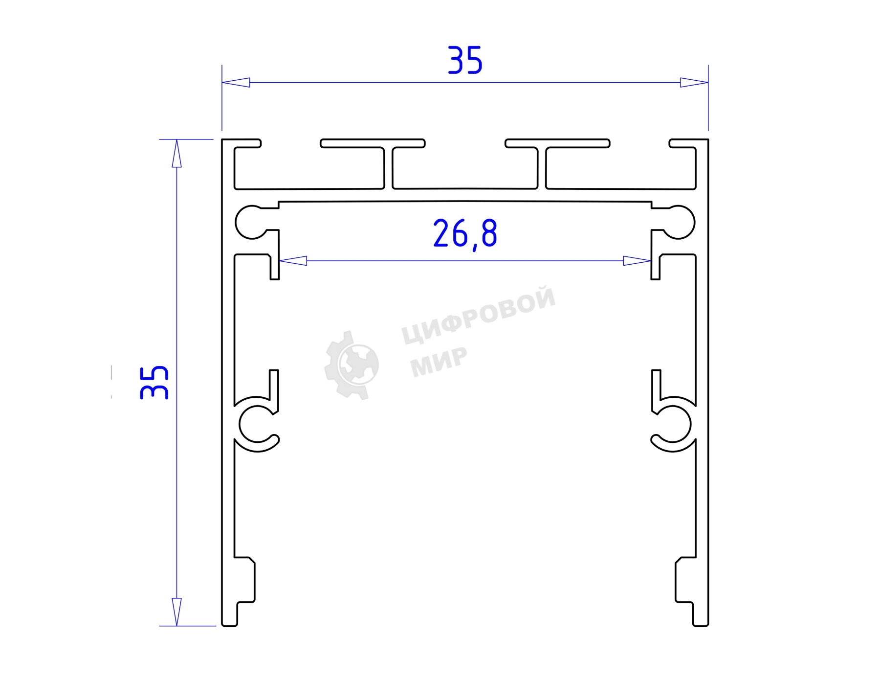Алюминиевый профиль Ambrella light GP2550BK черный 2000*35*35