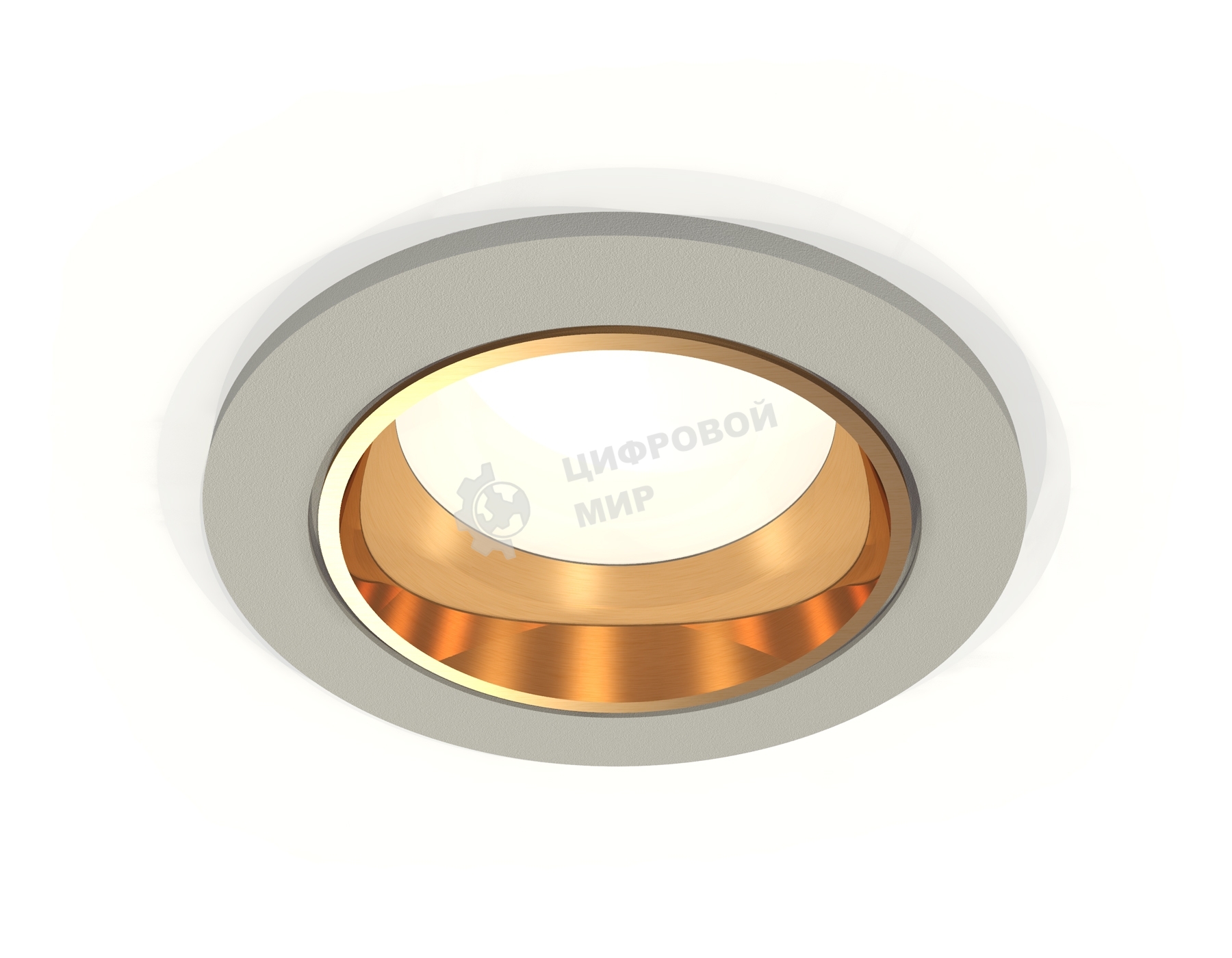 Комплект встраиваемого светильника Ambrella light XC6514004 SGR/PYG серый песок/золото желтое полированное MR16 GU5.3 (C6514, N6113)