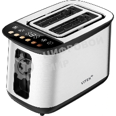 Тостер Vitek VT-T1003 стальной/черный, 900 Вт, 2 слота