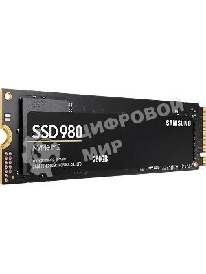 Накопитель SSD Samsung 980, 250Gb, PCIe 3.0 x4, M.2 2280, NVMe, R/W 2900/1300