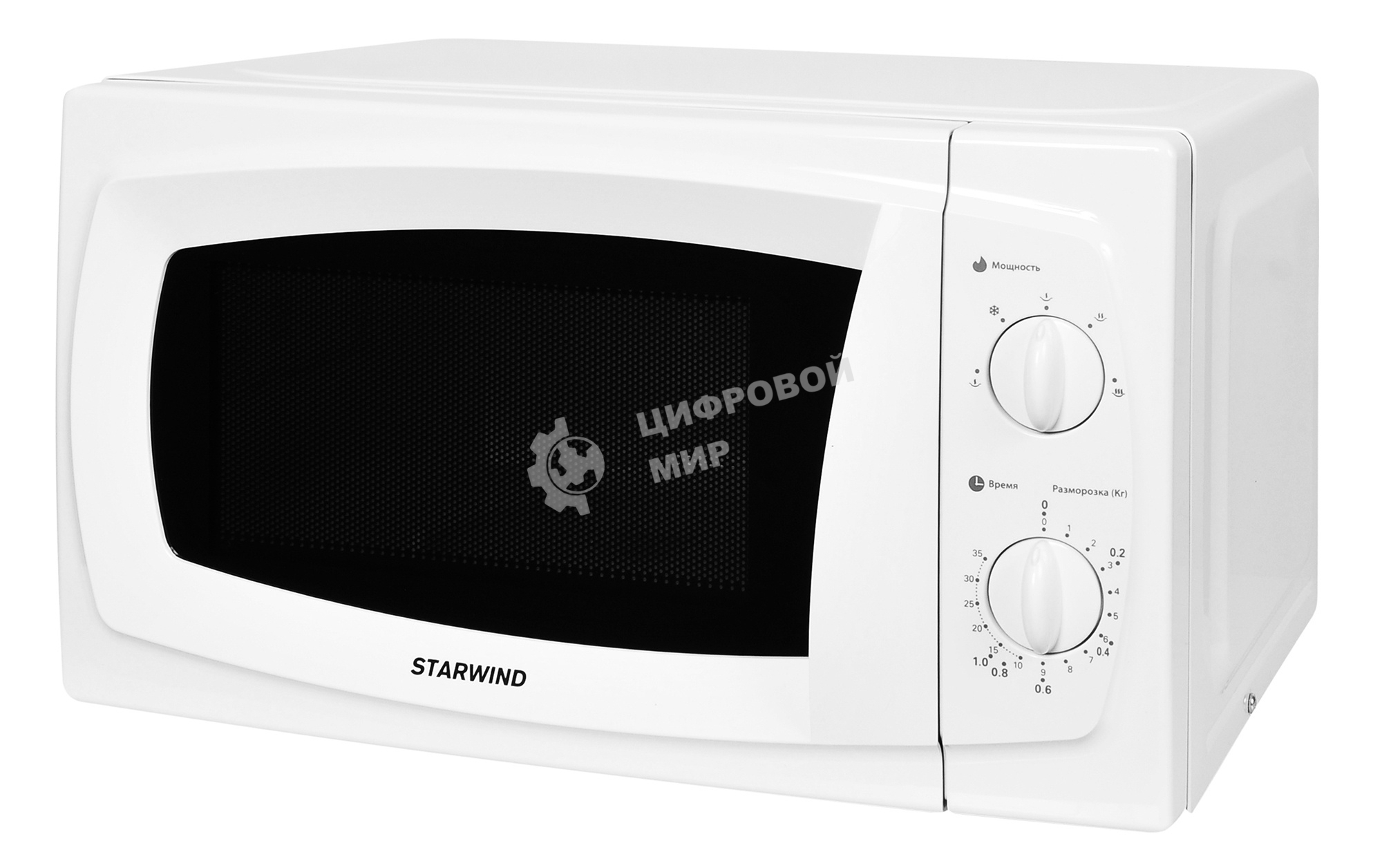 Микроволновая печь Starwind SWM5520 белый, 20 л, 700 Вт, переключатели - поворотный механизм