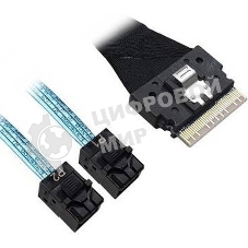 Кабель Broadcom 05-60003-00 Slimline SASx8 (SFF8654) -to- 2 SAS HD x4 (SFF8643)+ SFF9402, 1M